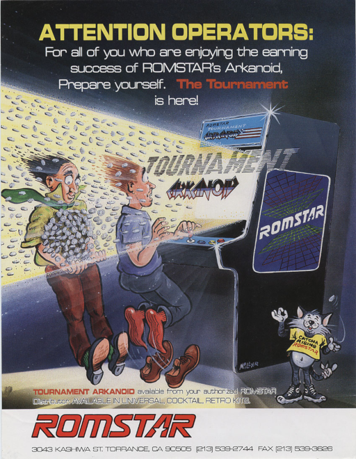 Tournament Arkanoid (US) Arcade Game Cover